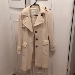 White Banana Republic winter trench coat